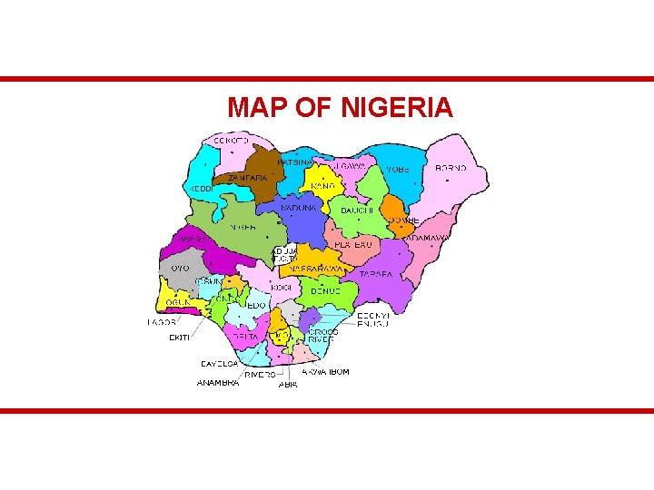 MAP OF NIGERIA 
