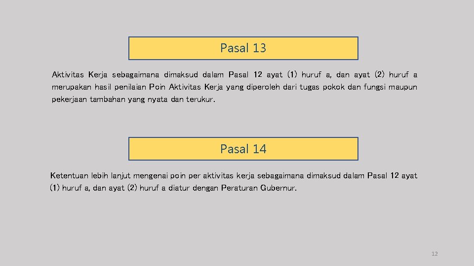 Pasal 13 Aktivitas Kerja sebagaimana dimaksud dalam Pasal 12 ayat (1) huruf a, dan