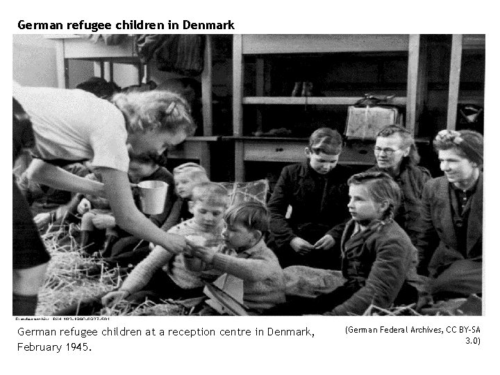 German refugee children in Denmark German refugee children at a reception centre in Denmark,