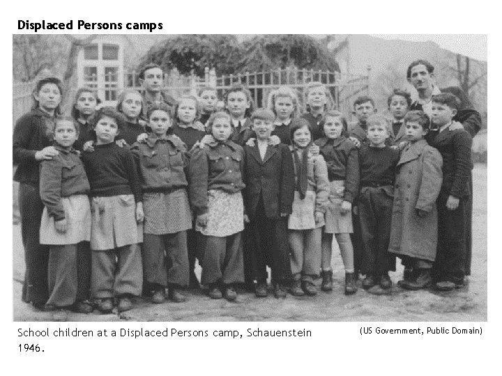 Displaced Persons camps School children at a Displaced Persons camp, Schauenstein 1946. (US Government,