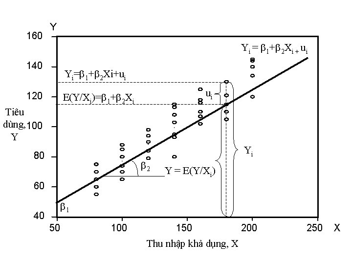 160 Y Yi = 1+ 2 Xi + ui 140 Yi= 1+ 2 Xi+ui