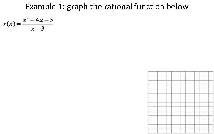 Example 1: graph the rational function below 
