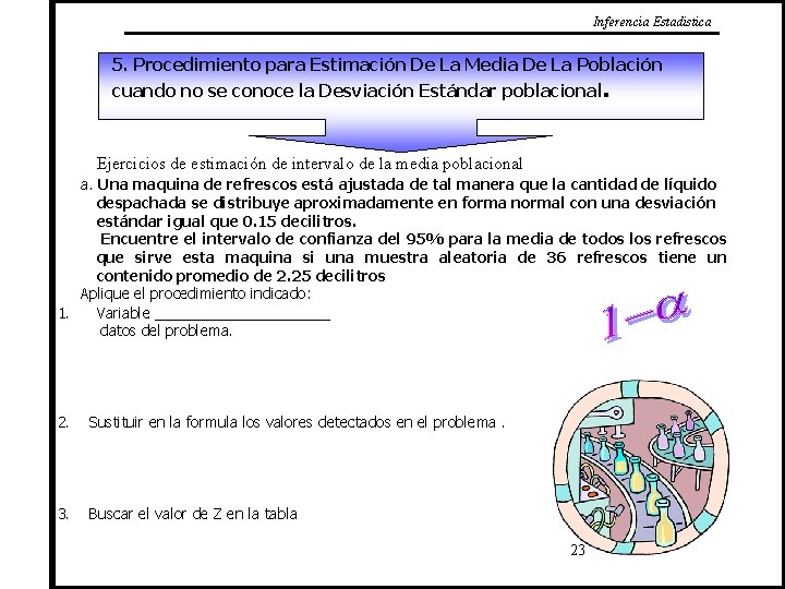 Inferencia Estadistica 5. Procedimiento para Estimación De La Media De La Población cuando no