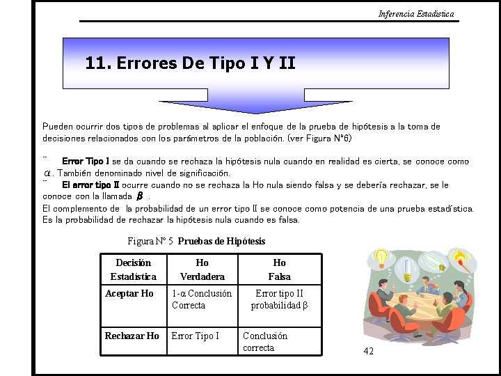 Inferencia Estadistica 11. Errores De Tipo I Y II Pueden ocurrir dos tipos de