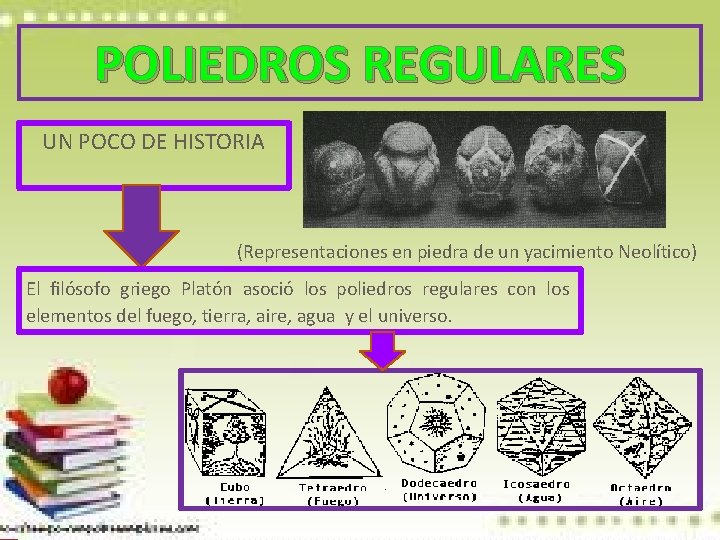 POLIEDROS REGULARES UN POCO DE HISTORIA (Representaciones en piedra de un yacimiento Neolítico) El