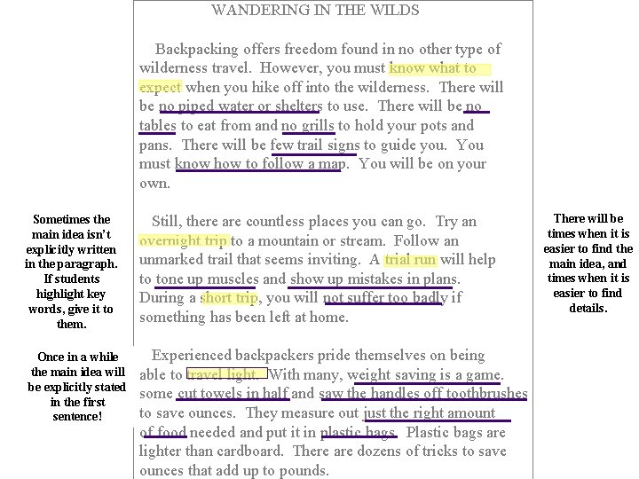 WANDERING IN THE WILDS Backpacking offers freedom found in no other type of wilderness