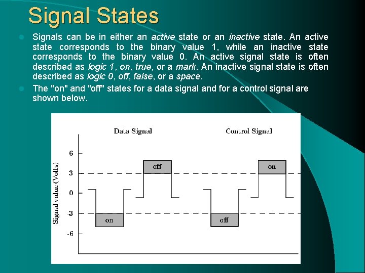 Signal States Signals can be in either an active state or an inactive state.