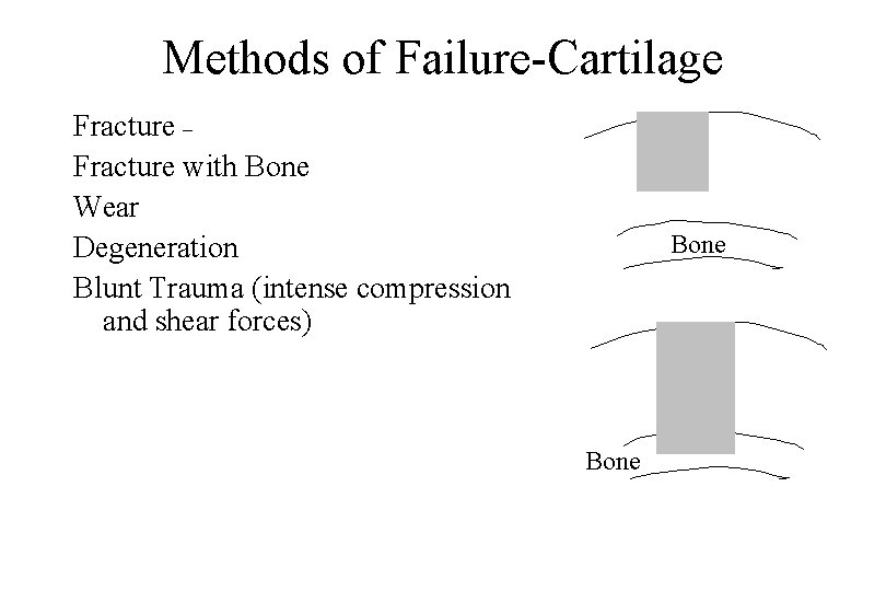 Methods of Failure-Cartilage Fracture – Fracture with Bone Wear Degeneration Blunt Trauma (intense compression