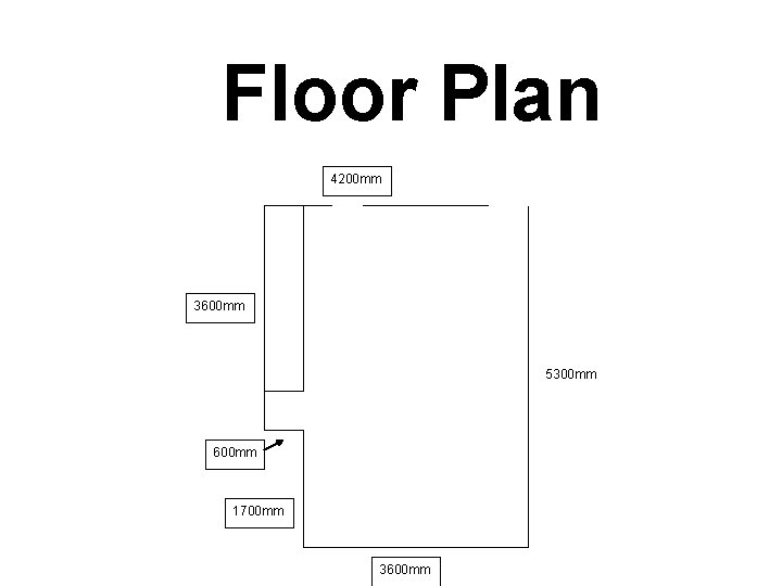 Floor Plan 4200 mm 3600 mm 5300 mm 600 mm 1700 mm 3600 mm