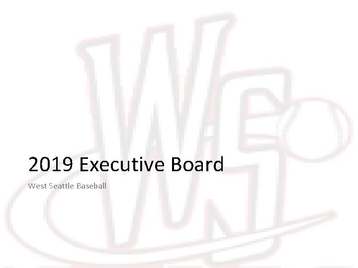 2019 Executive Board West Seattle Baseball 