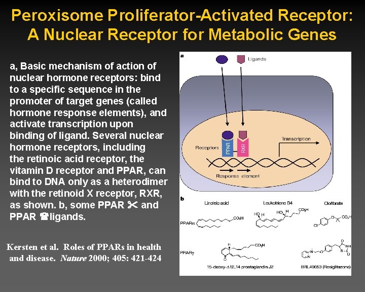 Peroxisome Proliferator-Activated Receptor: A Nuclear Receptor for Metabolic Genes a, Basic mechanism of action