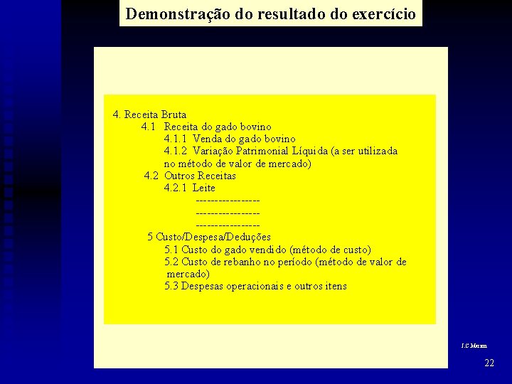 Demonstração do resultado do exercício 4. Receita Bruta 4. 1 Receita do gado bovino