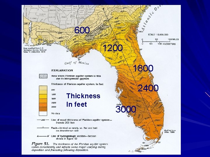 600 1200 1800 Thickness In feet 2400 3000 