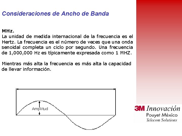 Consideraciones de Ancho de Banda MHz. La unidad de medida internacional de la frecuencia