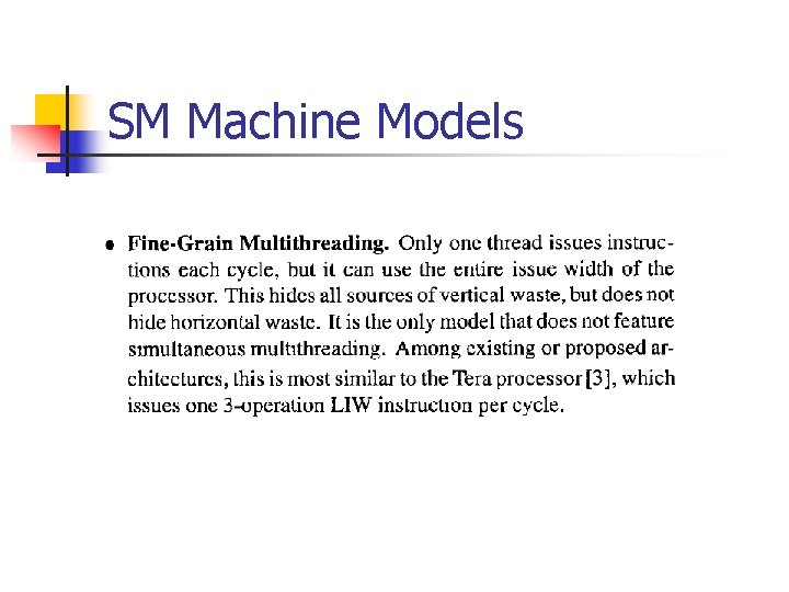 SM Machine Models 