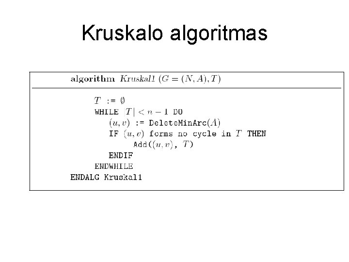 Kruskalo algoritmas 