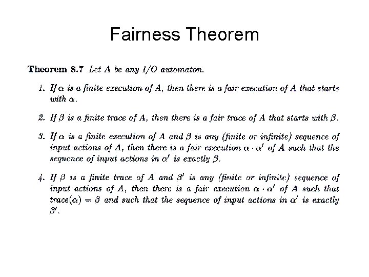 Fairness Theorem 