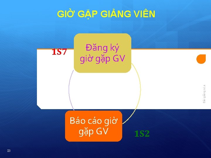 GIỜ GẶP GIẢNG VIÊN Đăng ký giờ gặp GV Bài giảng 1 L 1