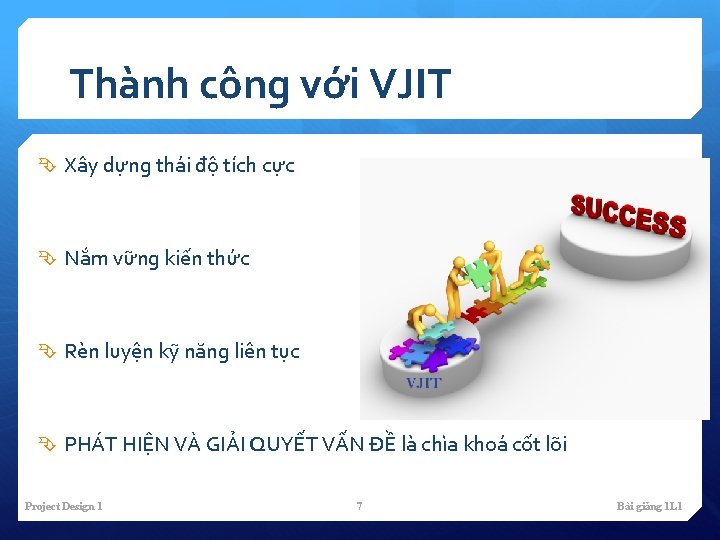Thành công với VJIT Xây dựng thái độ tích cực Nắm vững kiến thức