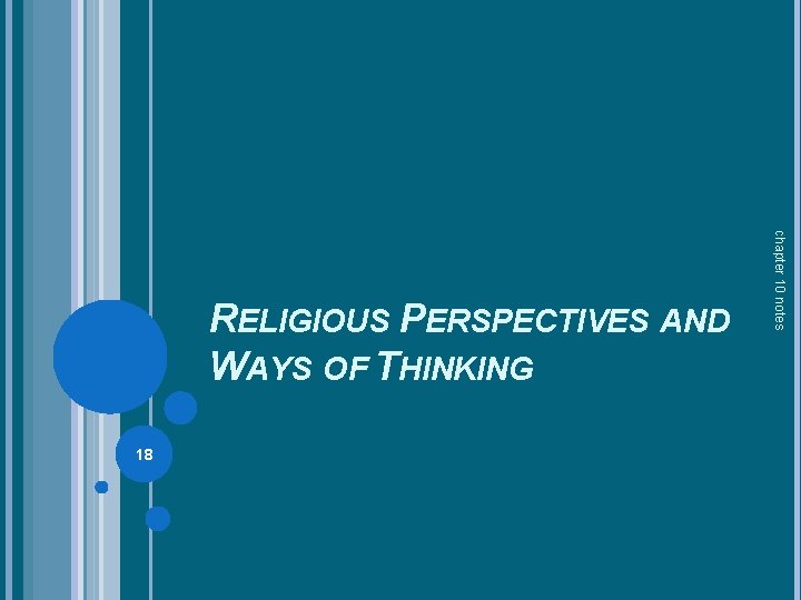 18 chapter 10 notes RELIGIOUS PERSPECTIVES AND WAYS OF THINKING 