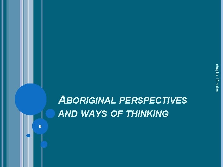 chapter 10 notes ABORIGINAL PERSPECTIVES AND WAYS OF THINKING 5 