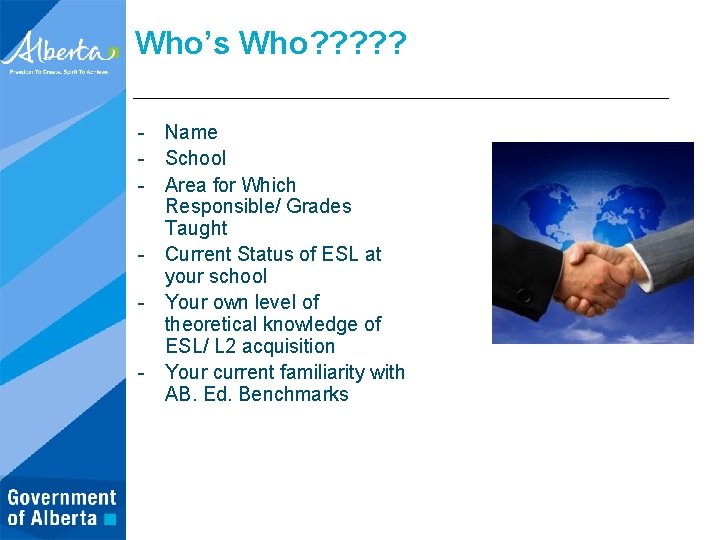 Who’s Who? ? ? - Name - School - Area for Which Responsible/ Grades