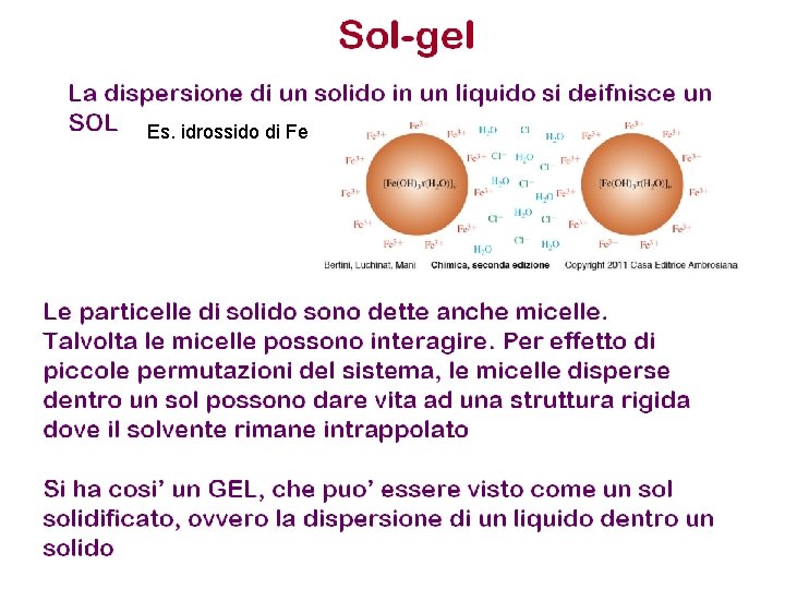 Es. idrossido di Fe 