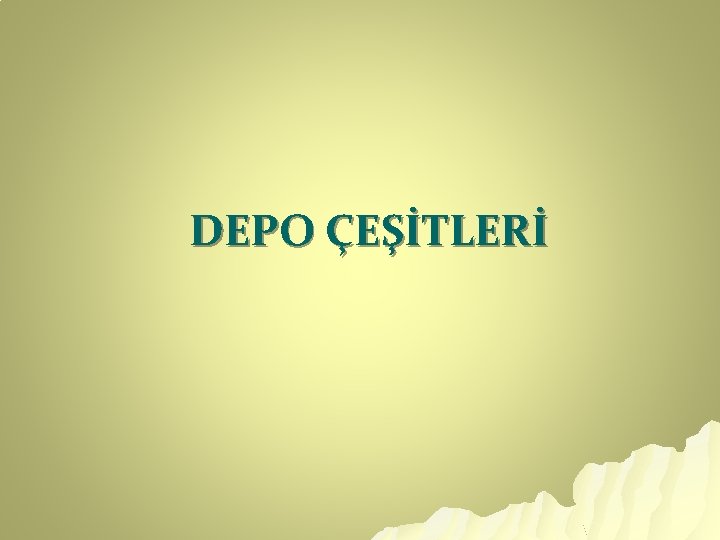 DEPO ÇEŞİTLERİ 