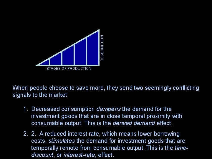 CONSUMPTION STAGES OF PRODUCTION When people choose to save more, they send two seemingly