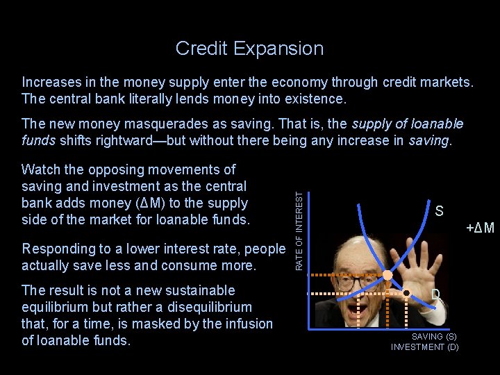 Credit Expansion Increases in the money supply enter the economy through credit markets. The