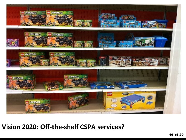 Vision 2020: Off-the-shelf CSPA services? 10 of 20 
