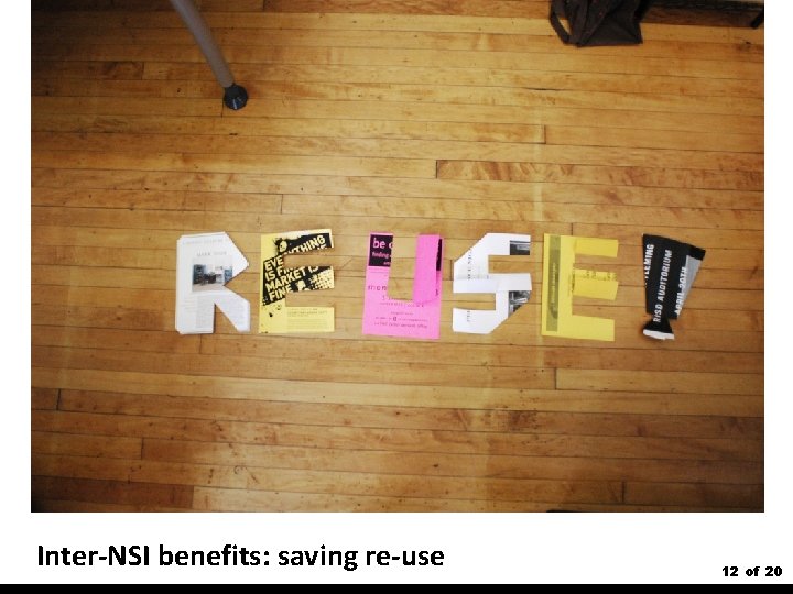 Inter-NSI benefits: saving re-use 12 of 20 
