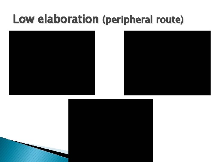Low elaboration (peripheral route) 