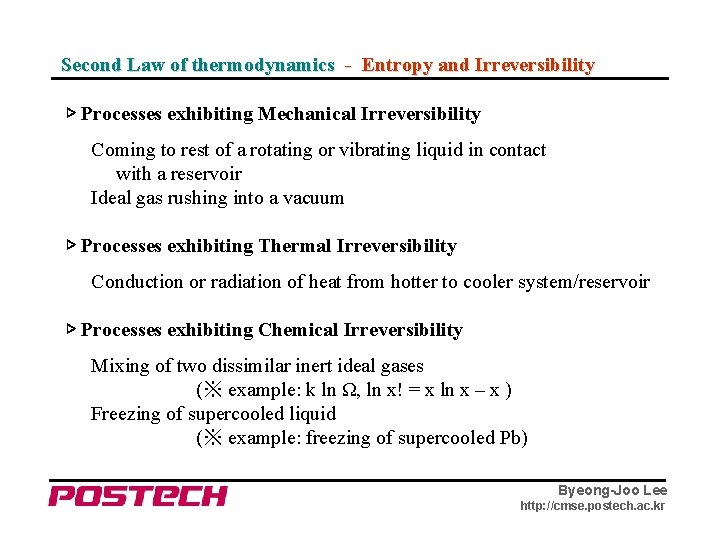 Second Law of thermodynamics - Entropy and Irreversibility ▷ Processes exhibiting Mechanical Irreversibility Coming