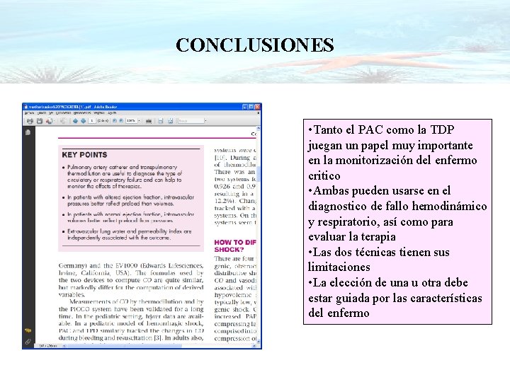 CONCLUSIONES • Tanto el PAC como la TDP juegan un papel muy importante en