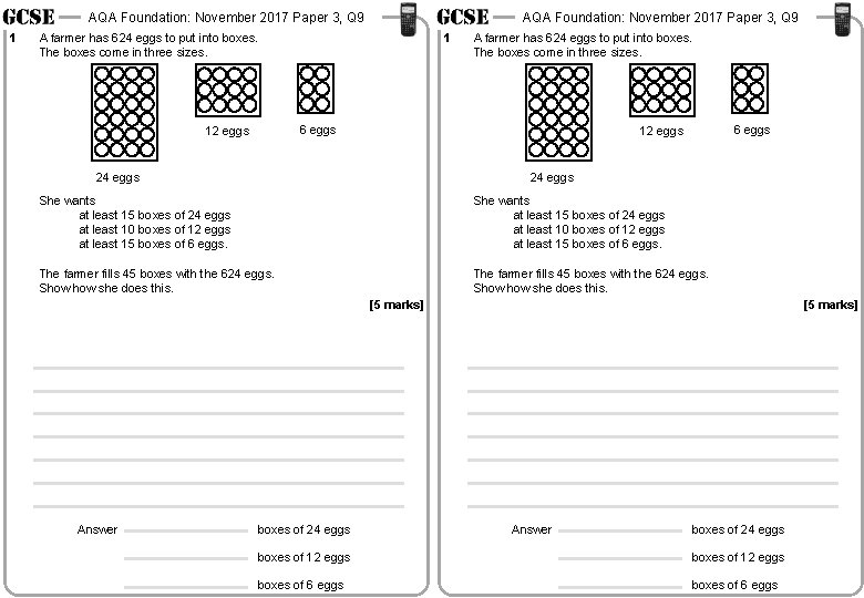 AQA Foundation: November 2017 Paper 3, Q 9 1 AQA Foundation: November 2017 Paper