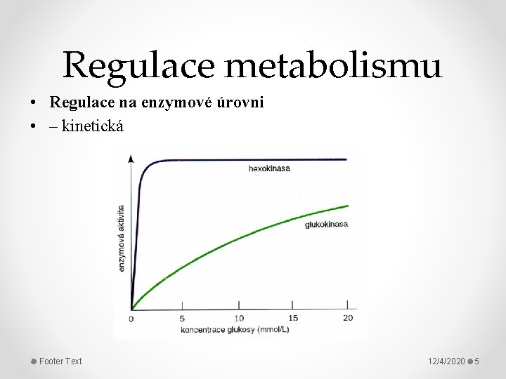 Regulace metabolismu • Regulace na enzymové úrovni • – kinetická Footer Text 12/4/2020 5