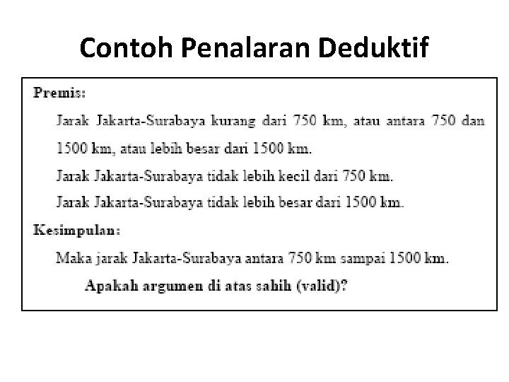 Contoh Penalaran Deduktif 