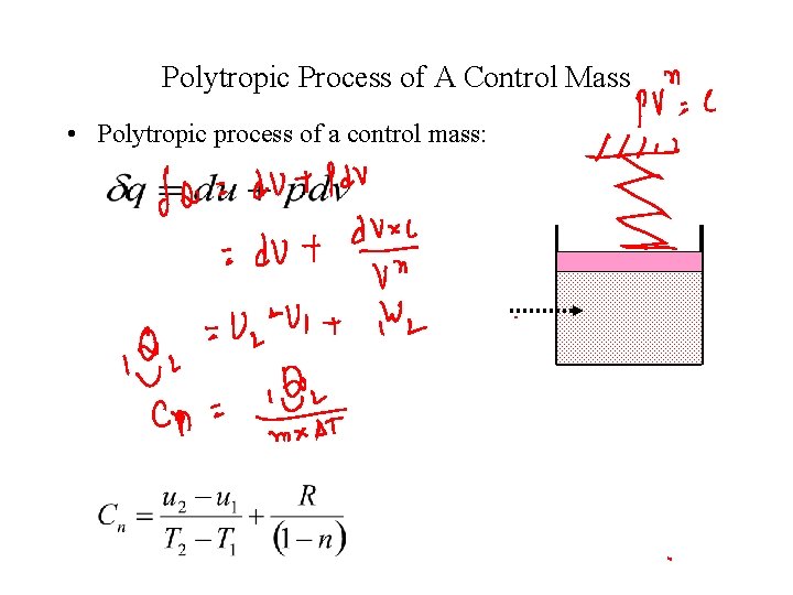 Polytropic Process of A Control Mass • Polytropic process of a control mass: 