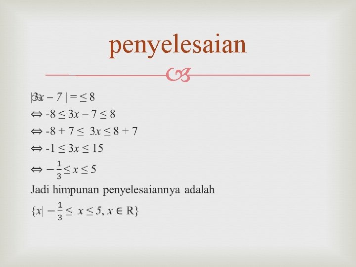 penyelesaian penyelesaian
