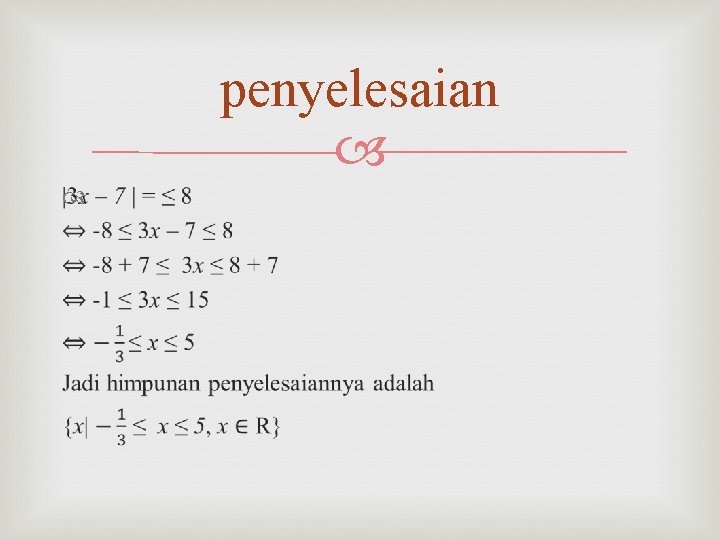 penyelesaian 