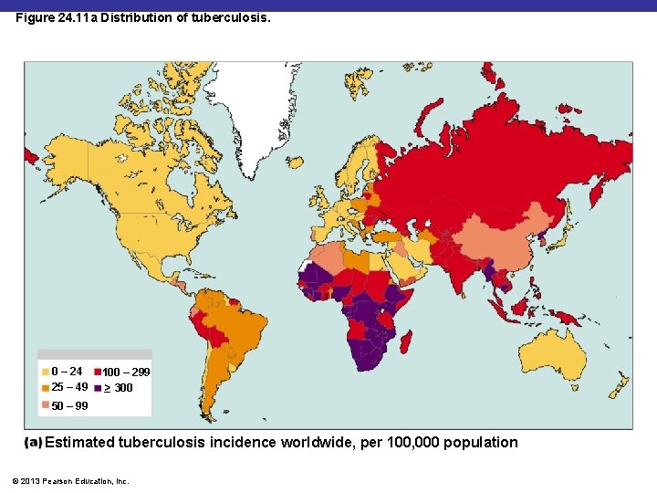 Figure 24. 11 a Distribution of tuberculosis. 0 – 24 25 – 49 100