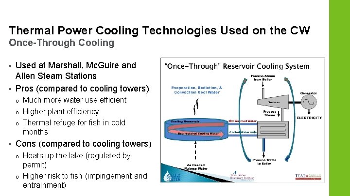 Thermal Power Cooling Technologies Used on the CW Once-Through Cooling § § Used at