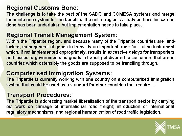 Regional Customs Bond: The challenge is to take the best of the SADC and