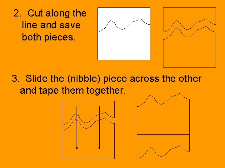 2. Cut along the line and save both pieces. 3. Slide the (nibble) piece
