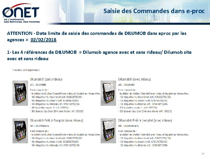 Saisie des Commandes dans e-proc ATTENTION - Date limite de saisie des commandes de