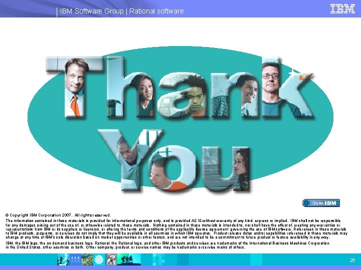 IBM Software Group | Rational software © Copyright IBM Corporation 2007. All rights reserved.
