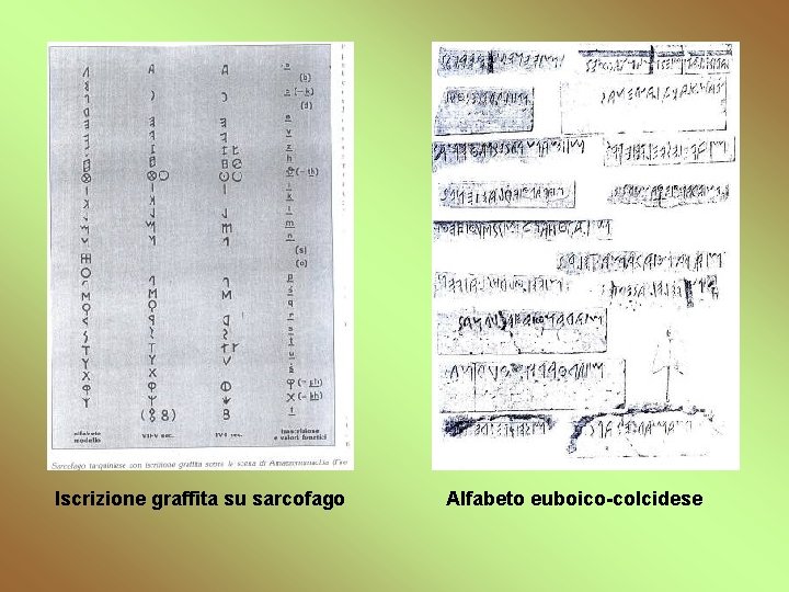 Iscrizione graffita su sarcofago Alfabeto euboico-colcidese 