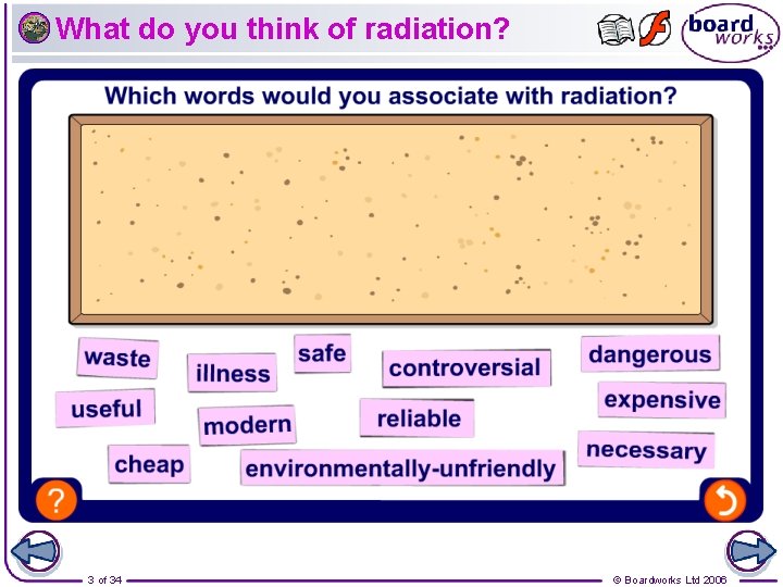 What do you think of radiation? 3 of 34 © Boardworks Ltd 2006 