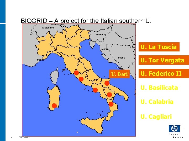 BIOGRID – A project for the Italian southern U. La Tuscia U. Tor Vergata